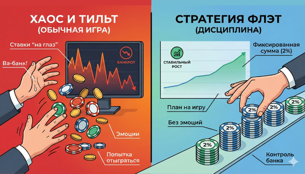 Стратегия «Флэт»: как не проиграть банк за один вечер